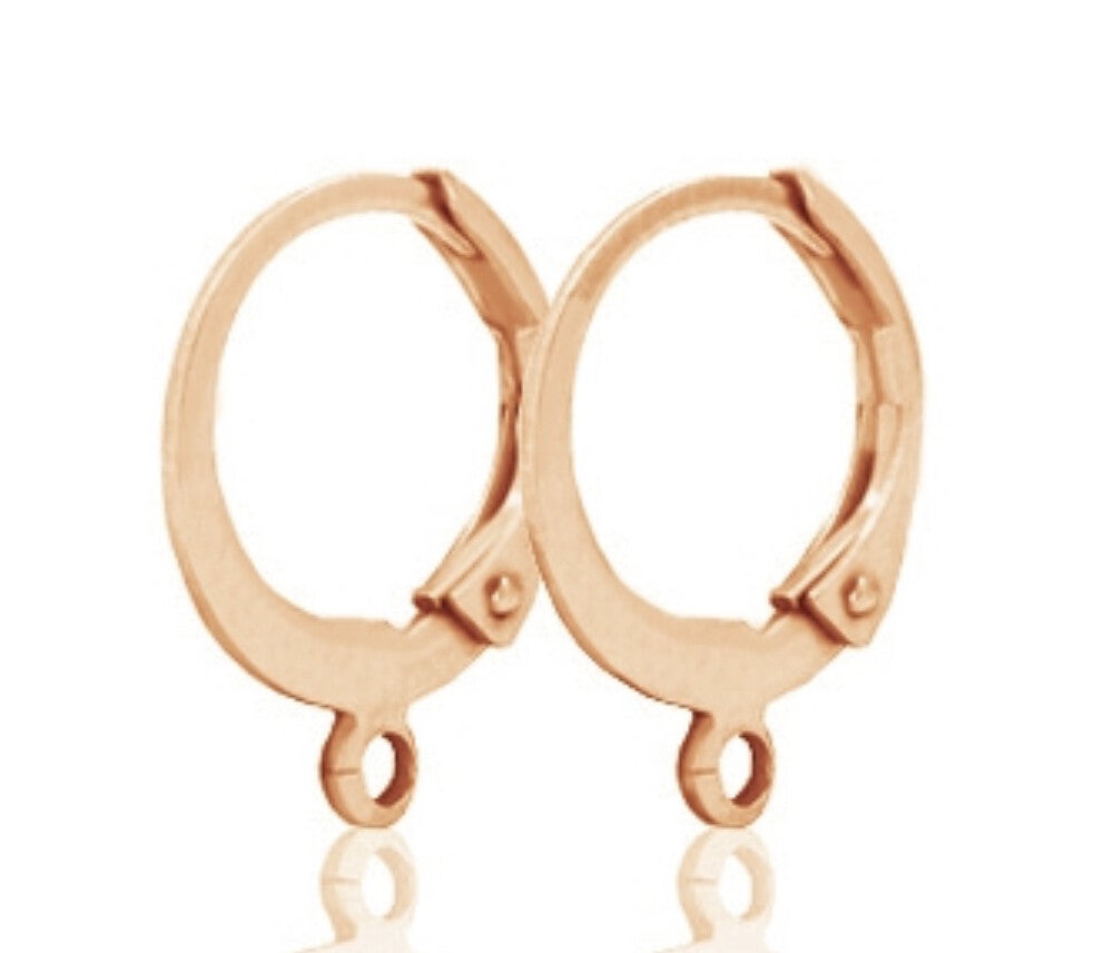 DQ oorringen 12 mm rosé gold plated 