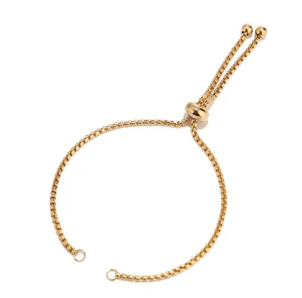 Stainless steel armband voor tussenstuk Goud