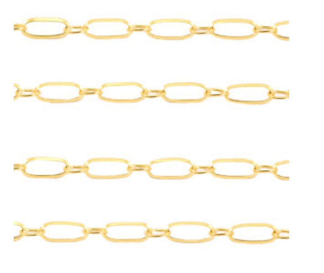 Stainless steel schakel jasseron goud 10x4mm