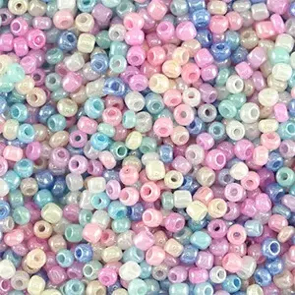 Rocailles multicolor shiny pastel 2mm