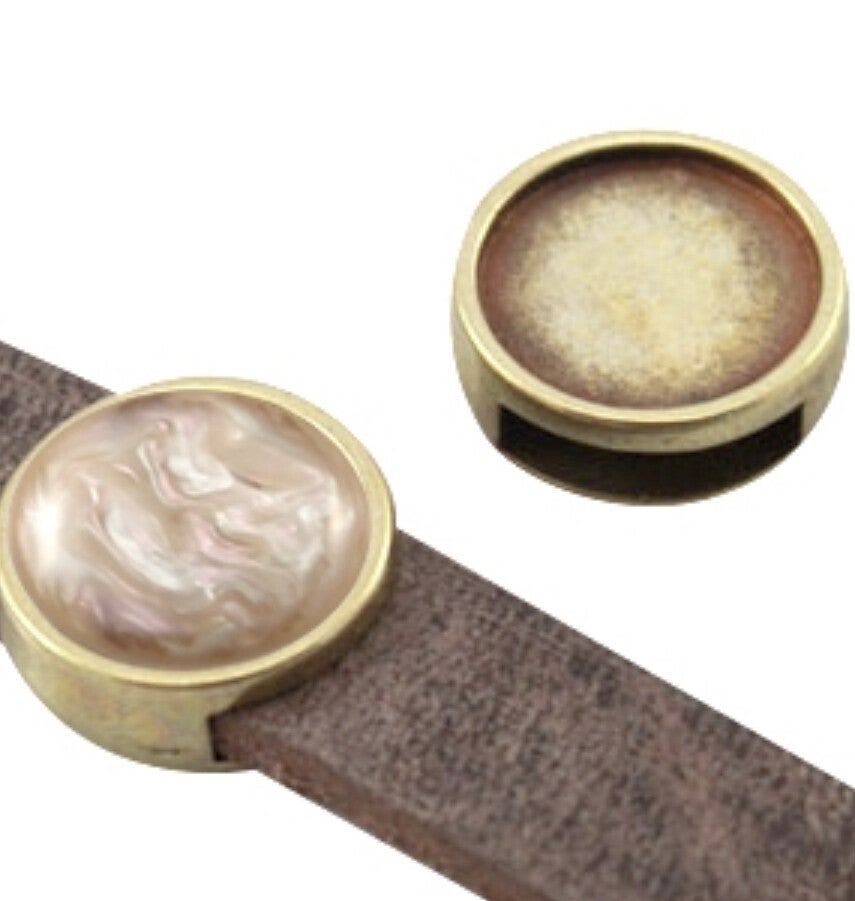 DQ schuiver voor cabouchon 12mm brons