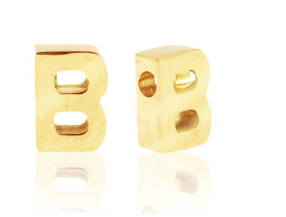 Stainless steel kraal / Hanger Letter B Goud.