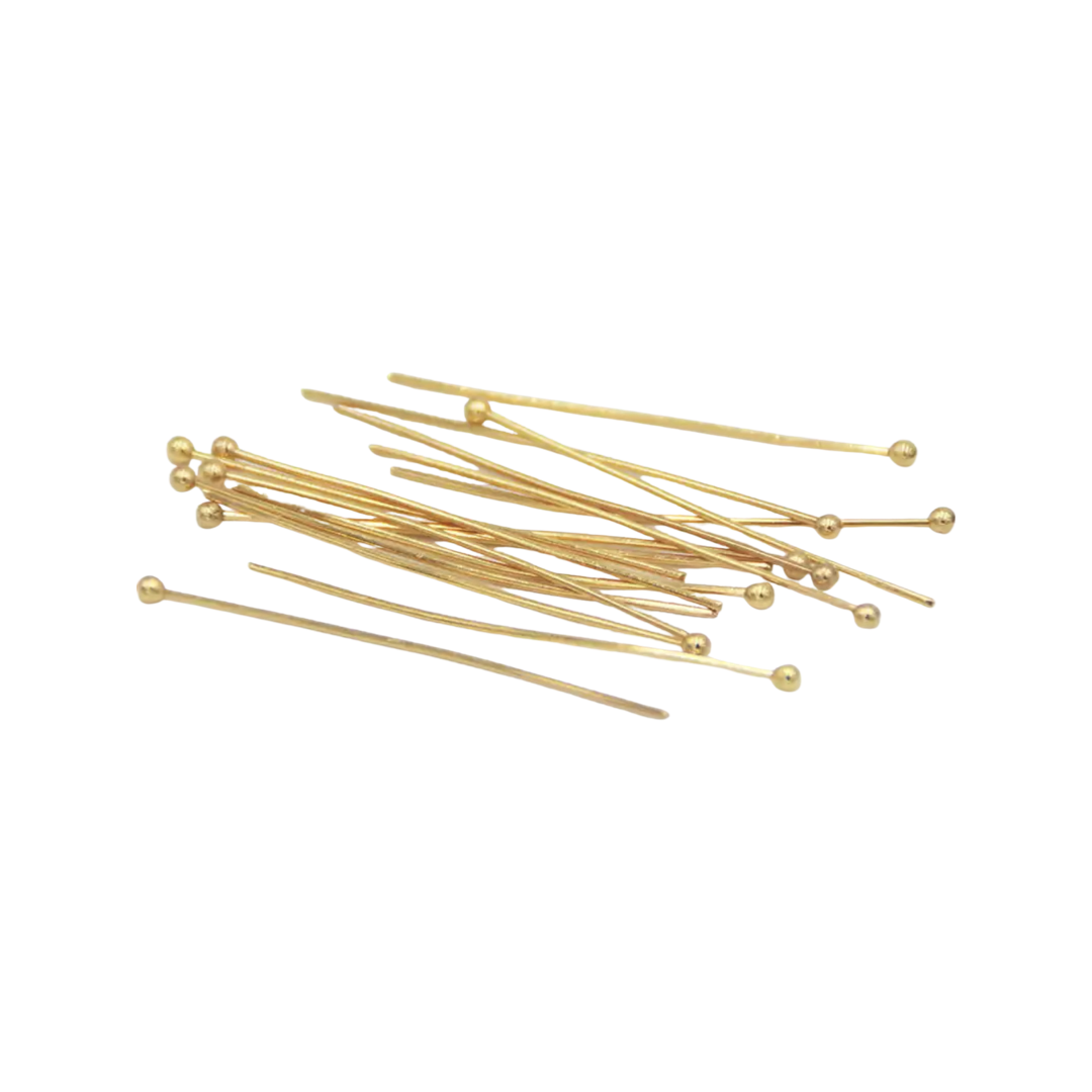 Stainless steel nietstift met bolletje 5 cm Gold