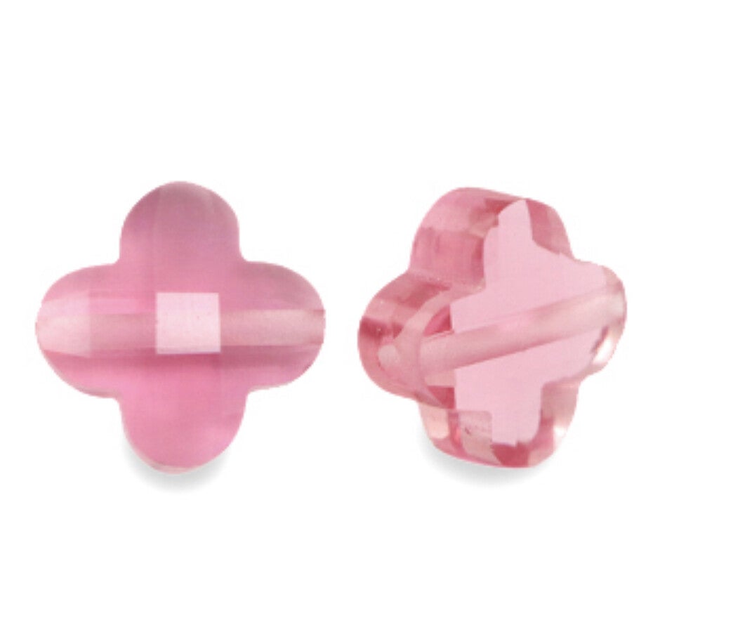 Facet fashion kraal klaver indian Pink