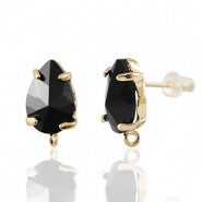 Oorstekers met oogje. Black - Gold