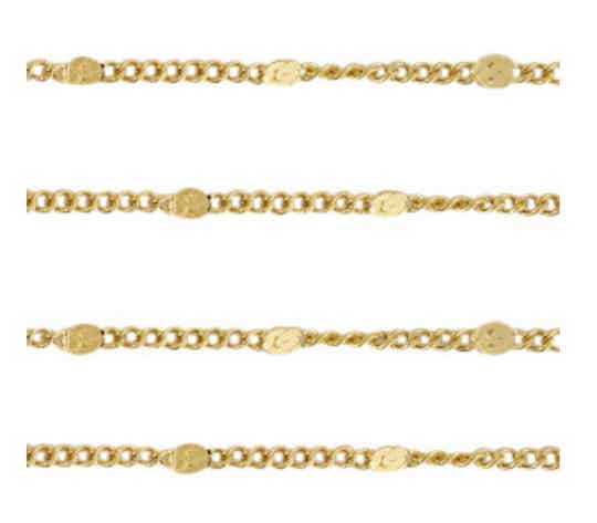 Stainless steel jasseron schakel goud 2mm