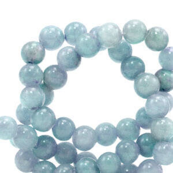 6mm natuursteen kralen Jade Fog Blue