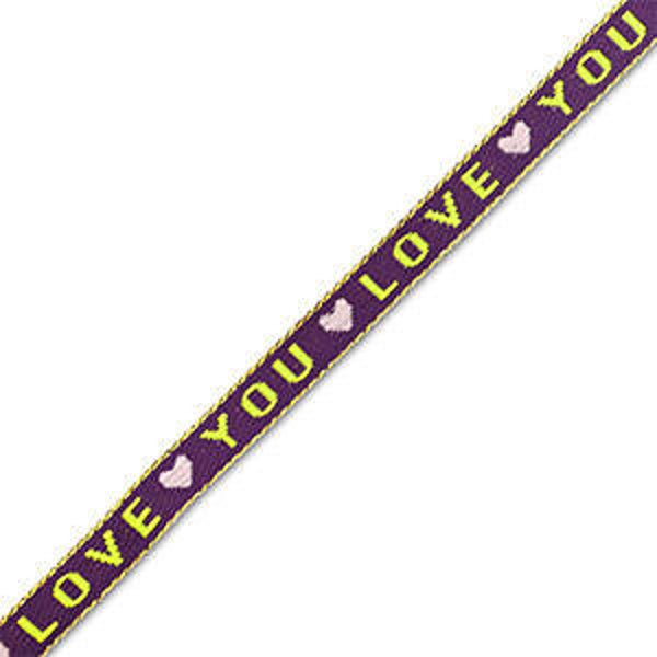 Text lint “ Love you “ Purple - Lime green