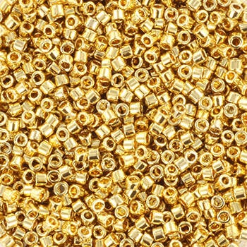 Miyuki Delica’s 24kt gold light plated 11-34