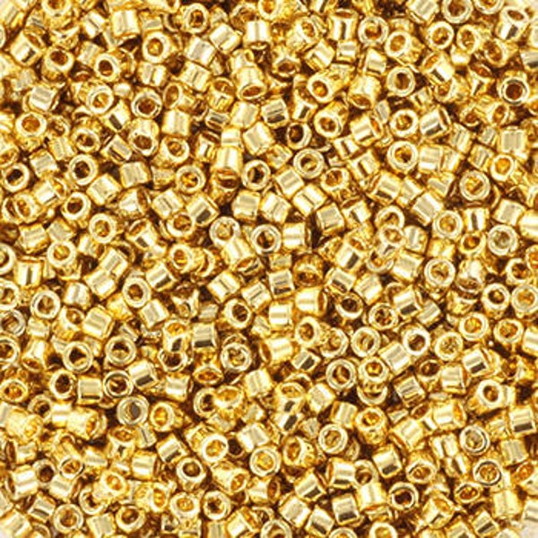 Miyuki Delica’s 11/0 24kt gold light plated 11-34