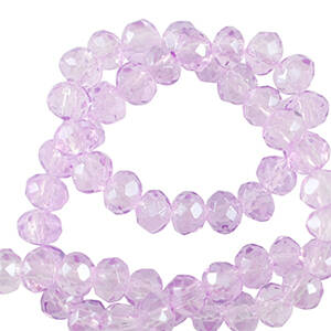 Facet kralen 3x2mm top quality light orchid purple
