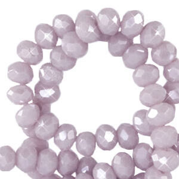 Facet kralen 6x4mm Sweet lilac pearl shine coating