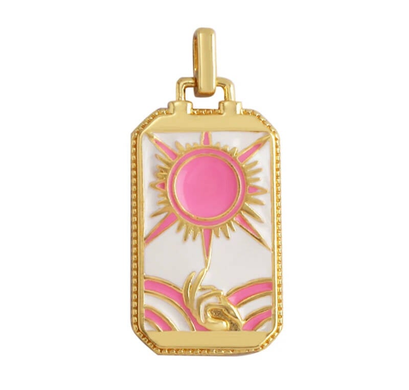 Bedel emaille tarot kaart pink Summer
