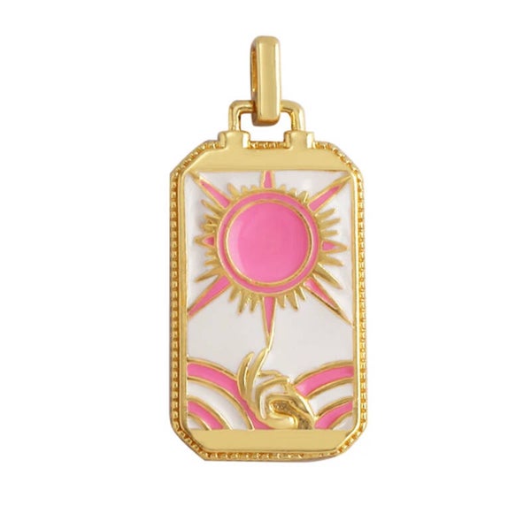 Bedel emaille tarot kaart pink Summer