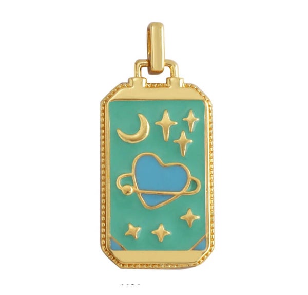 Bedel emaille tarot kaart hearts & stars