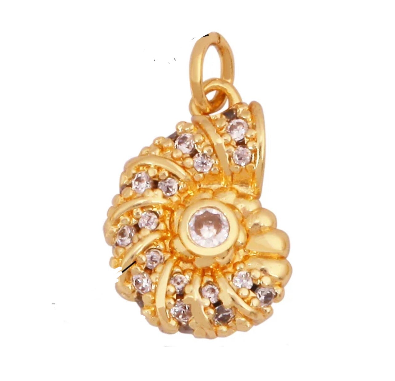 Zirkonia  schelp rond Goud