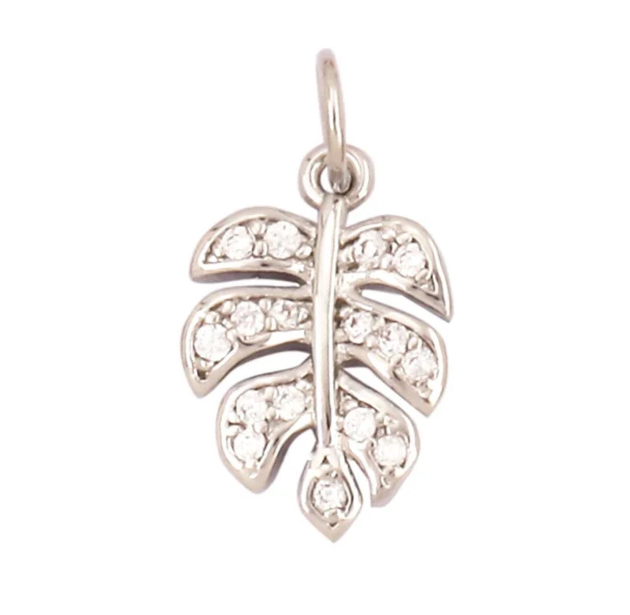 Zirkonia bedel blad Zilver