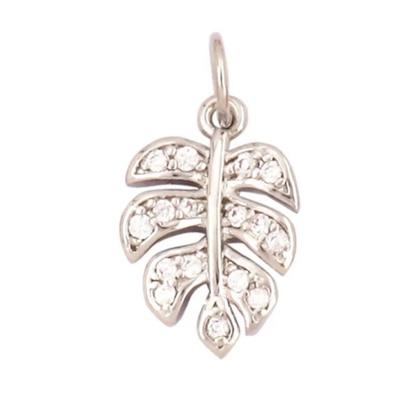 Zirkonia bedel blad Zilver