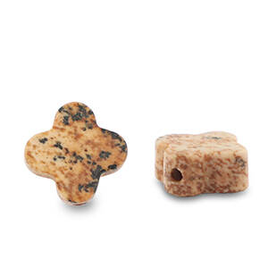 Natuursteen kralen klaver Kwartsiet brown