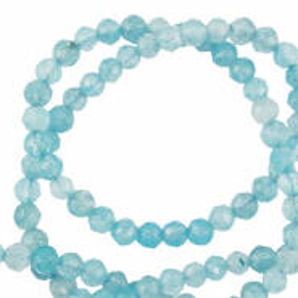 Natuursteen kralen 3mm facet geslepen Light blue