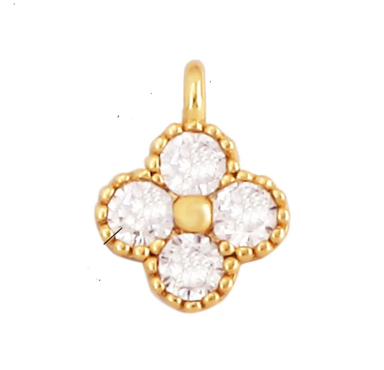 Zirkonia bedel flower Gold - White
