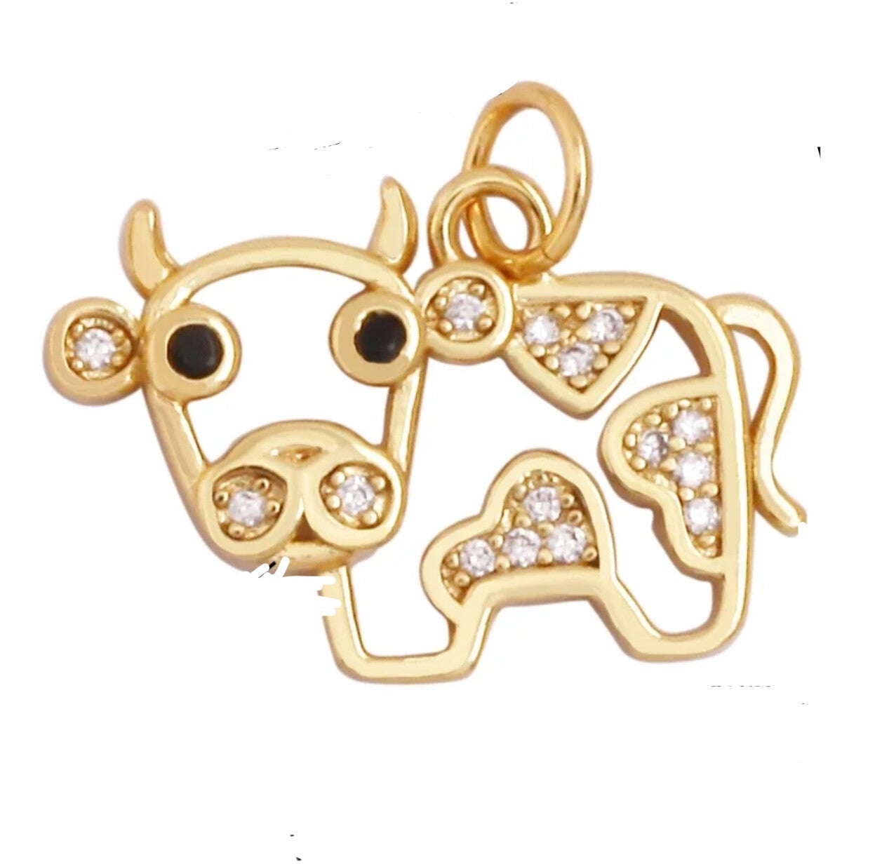 Zirkonia koe Goud - wit