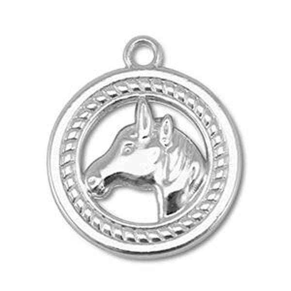 Bedel metaal Zilver paard rond