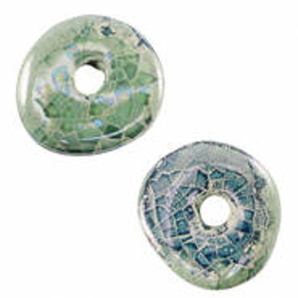 Keramiek donut mosaic brisk blue cabana green