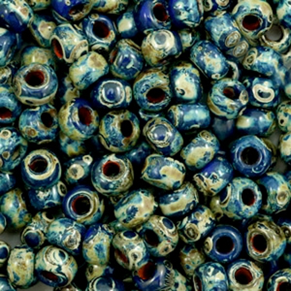 Miyuki 6-4518 opaque picasso cobalt blue