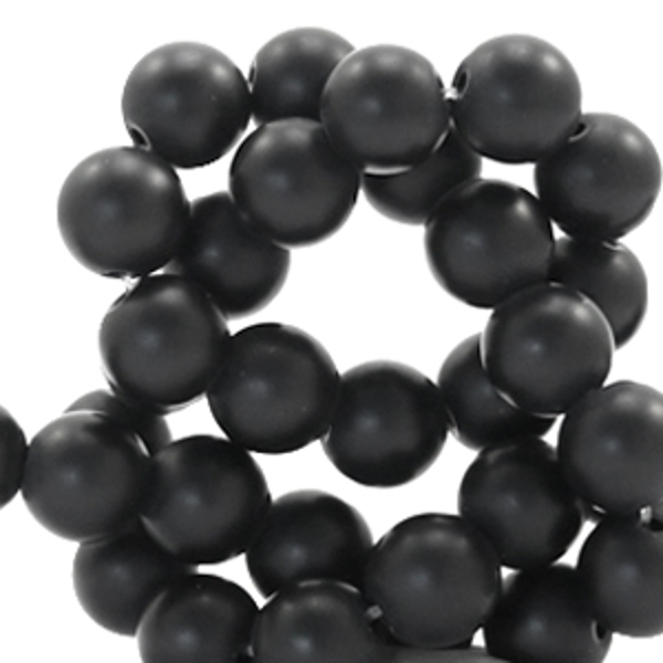 Natuursteen kralen 6mm Mat black