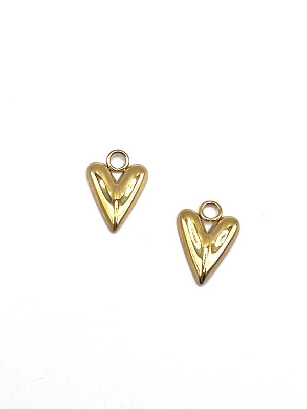 Stainless steel hartje 12x8 mm Goud