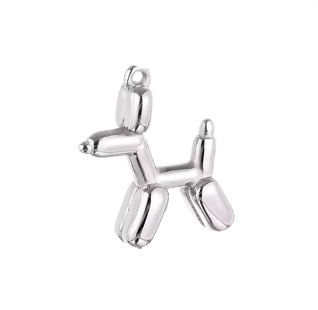 Bedel/hanger stainless steel hond zilver