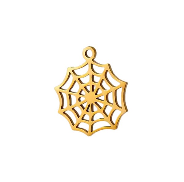 Halloween bedel/hanger stainless steel web goud