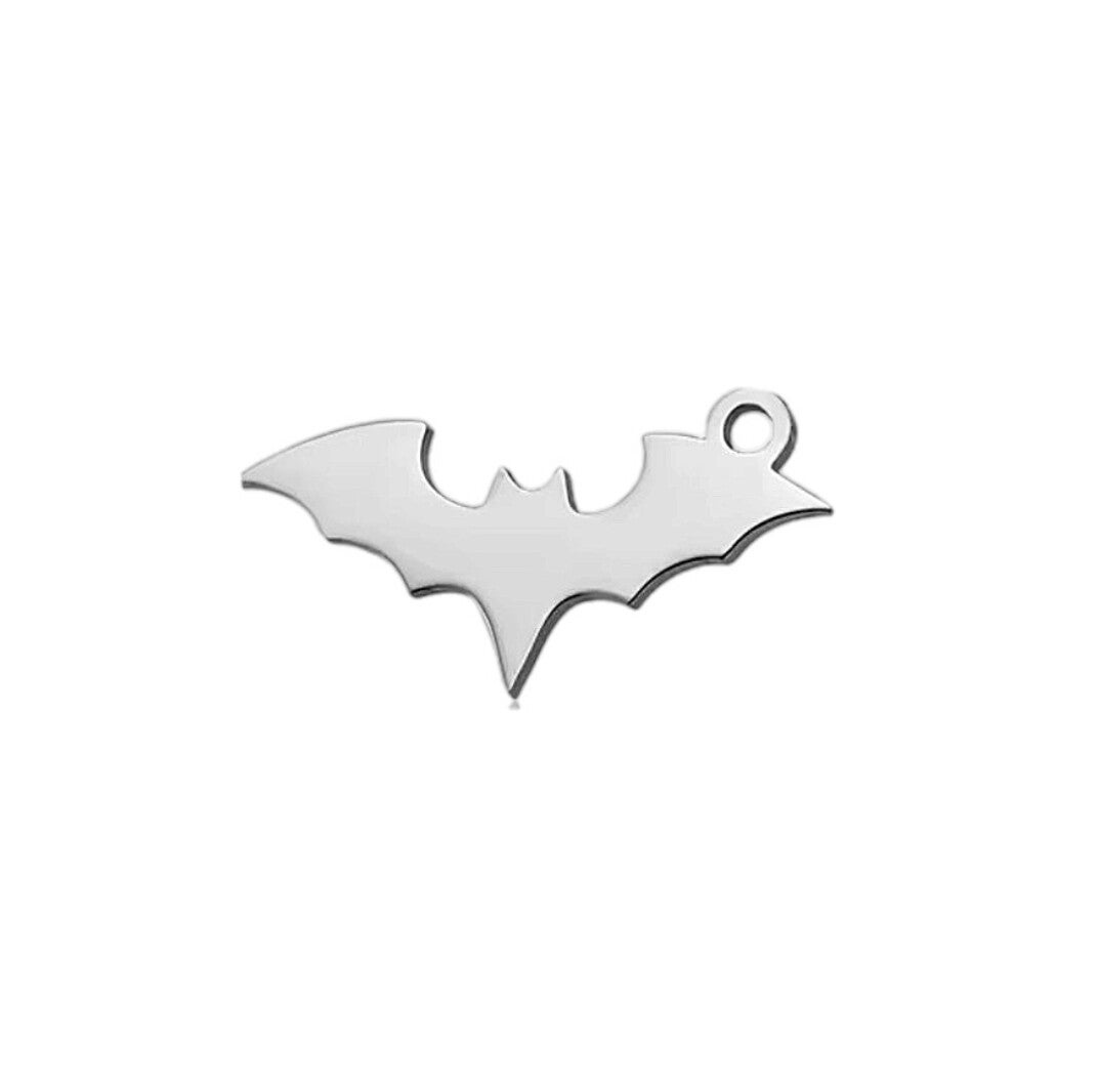 Halloween bedel/hanger stainless steel vleermuis zilver
