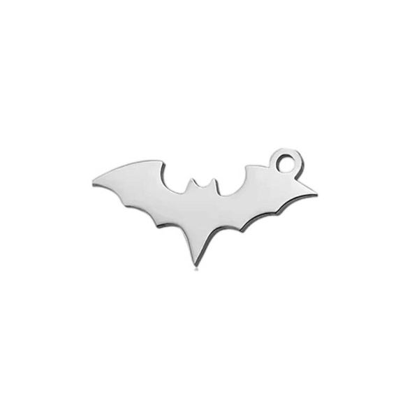 Halloween bedel/hanger stainless steel vleermuis zilver