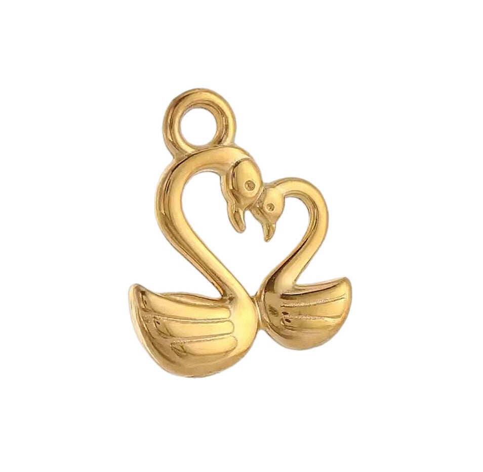 Bedel/hanger stainless steel zwaan goud