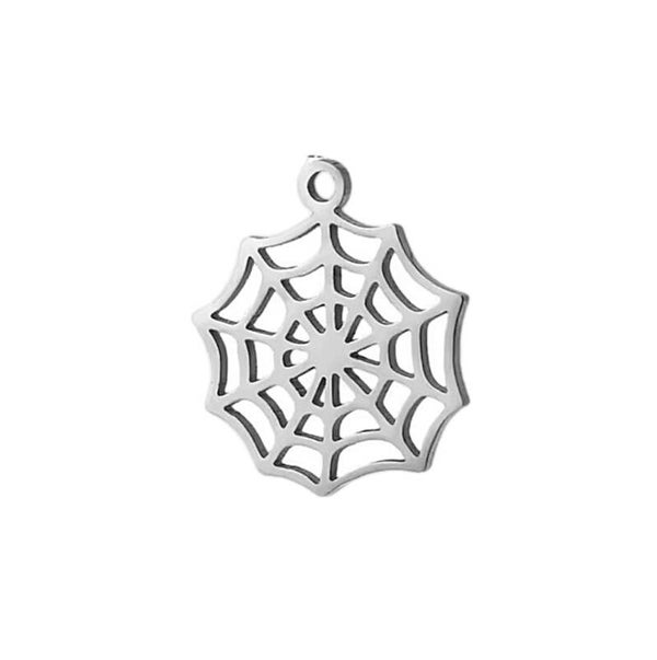 Halloween bedel/hanger stainless steel web zilver