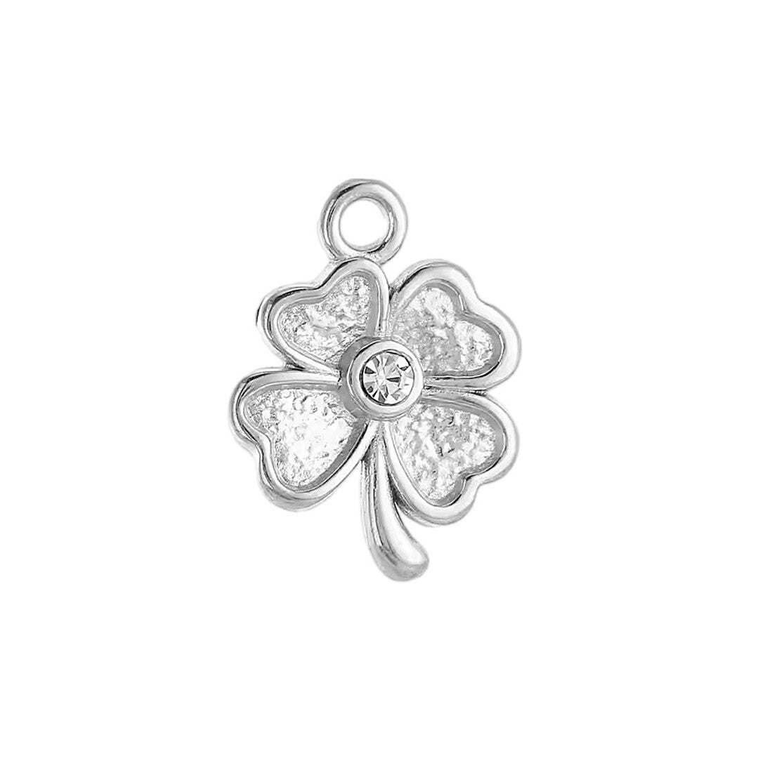 Bedel/hanger stainless steel klaver zilver