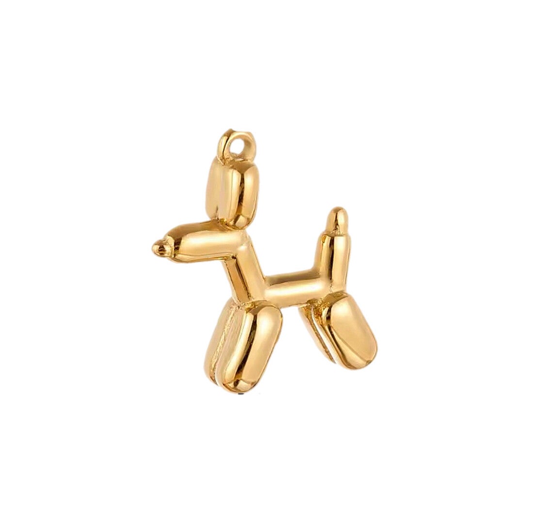 Bedel/hanger stainless steel ballon hond goud