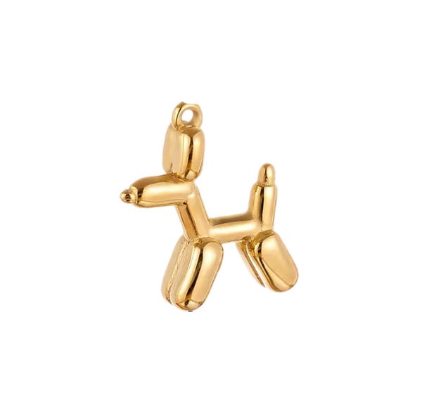Bedel/hanger stainless steel ballon hond goud