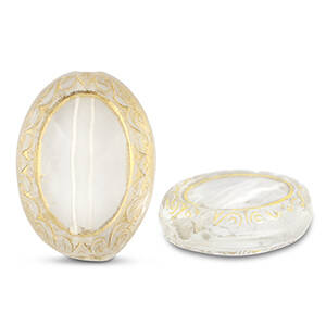 Acryl kralen oval Transparent-gold