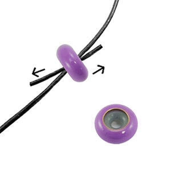 Bead stopper Enamel Lavender purple