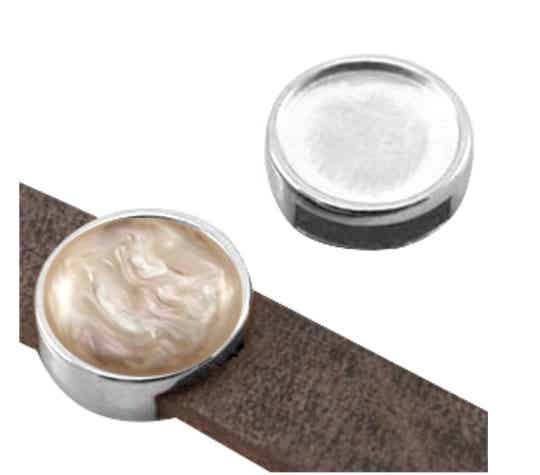 DQ schuiver metaal 12mm zilver