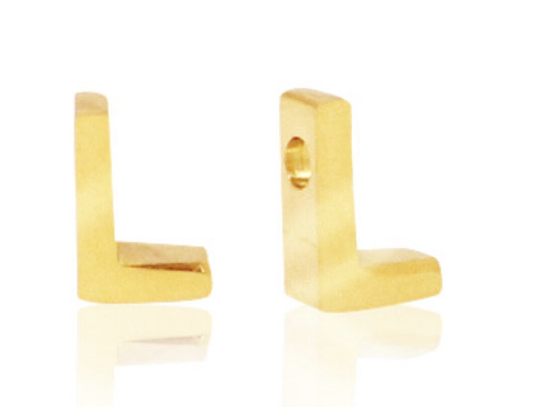 Stainless steel kraal / Hanger Letter L Goud