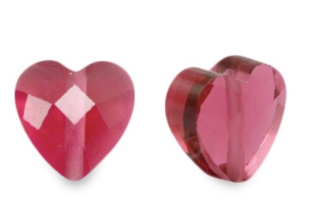 Facet fashion kralen hart Fuchsia pink