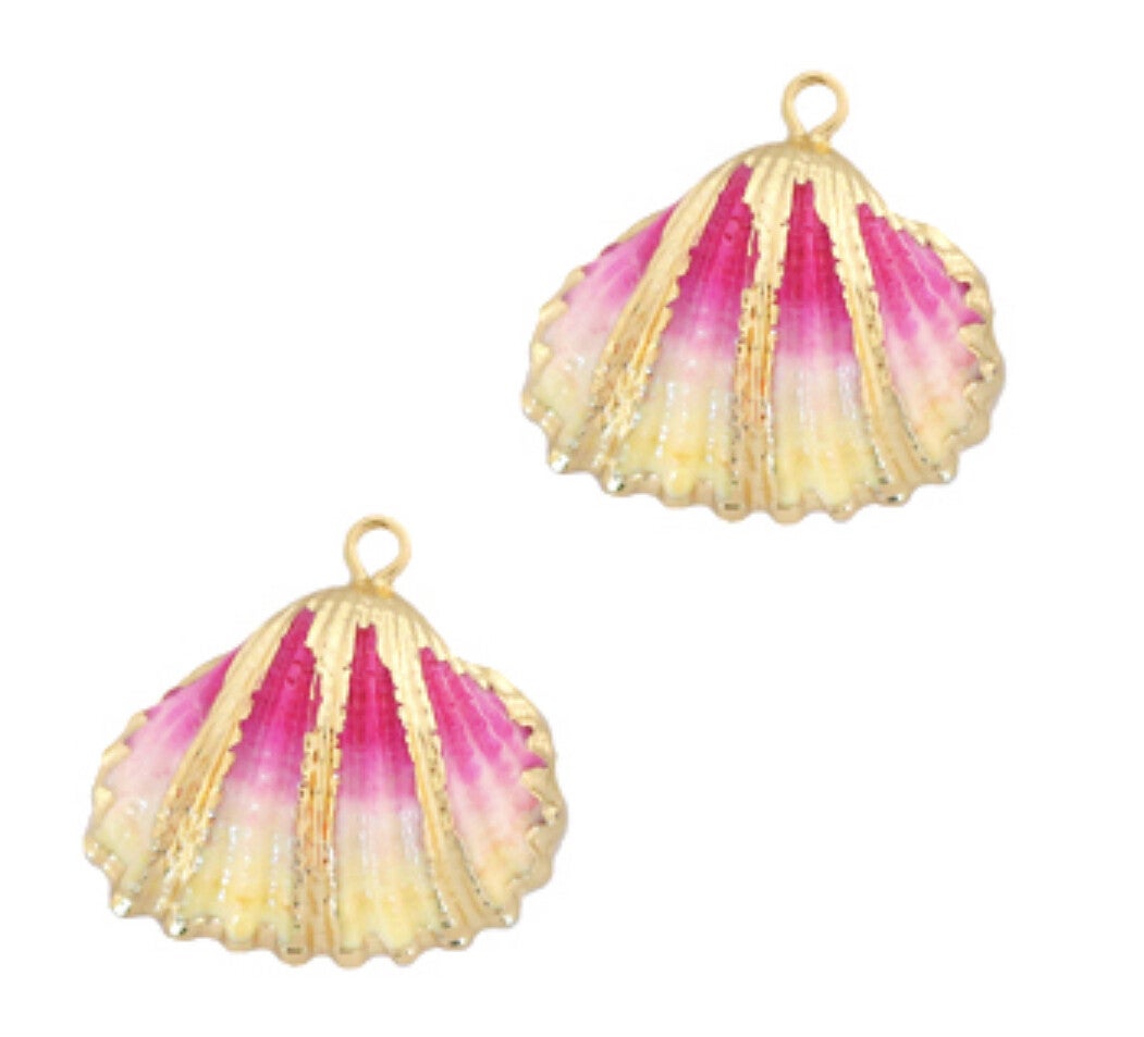 Schelp hanger Special kokkel Gold - Vanille rose ombré 