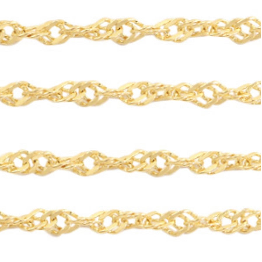 Stainless steel ( rvs )  jasseron  twisted goud 2,6mm