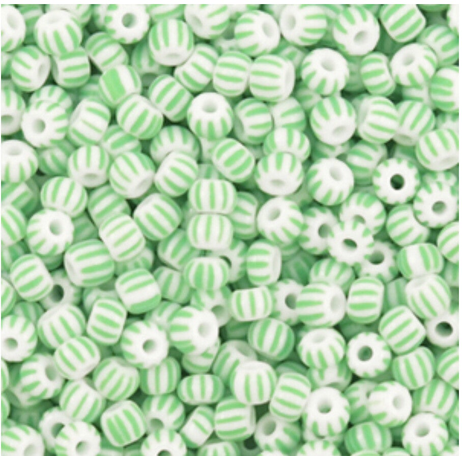 Preciosa rocailles 3mm White - Mint green 