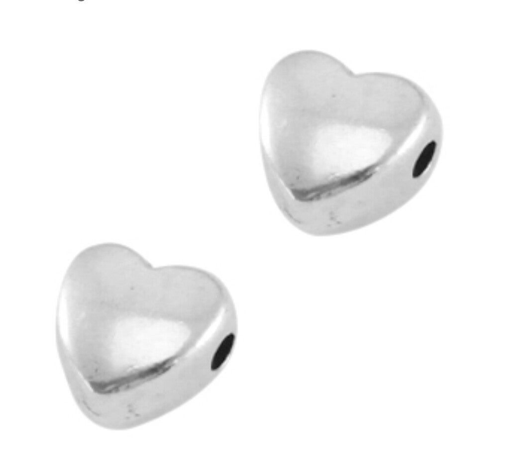 DQ metaal kralen hart zilver