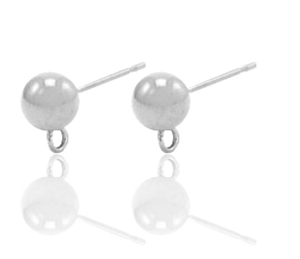 Stainless steel oorbellen 17x6mm met oog Zilver 